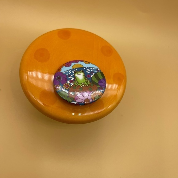 Happy Frog Pinback Button | Floral Mushroom | 1.5" diameter, For Bundles Only - Picture 3 of 4